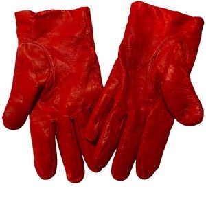 Liz Claiborne Red leather gloves size 8.5 Brand New